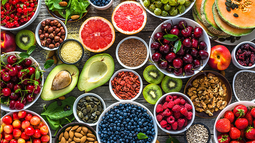 Image of colorful fruits and vegetables