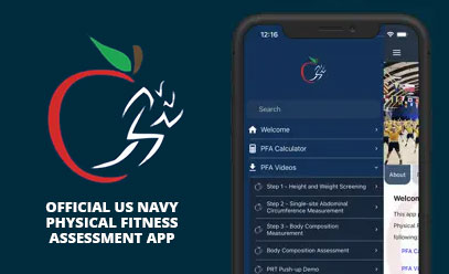 Image of a screen of the app, as well as the logo