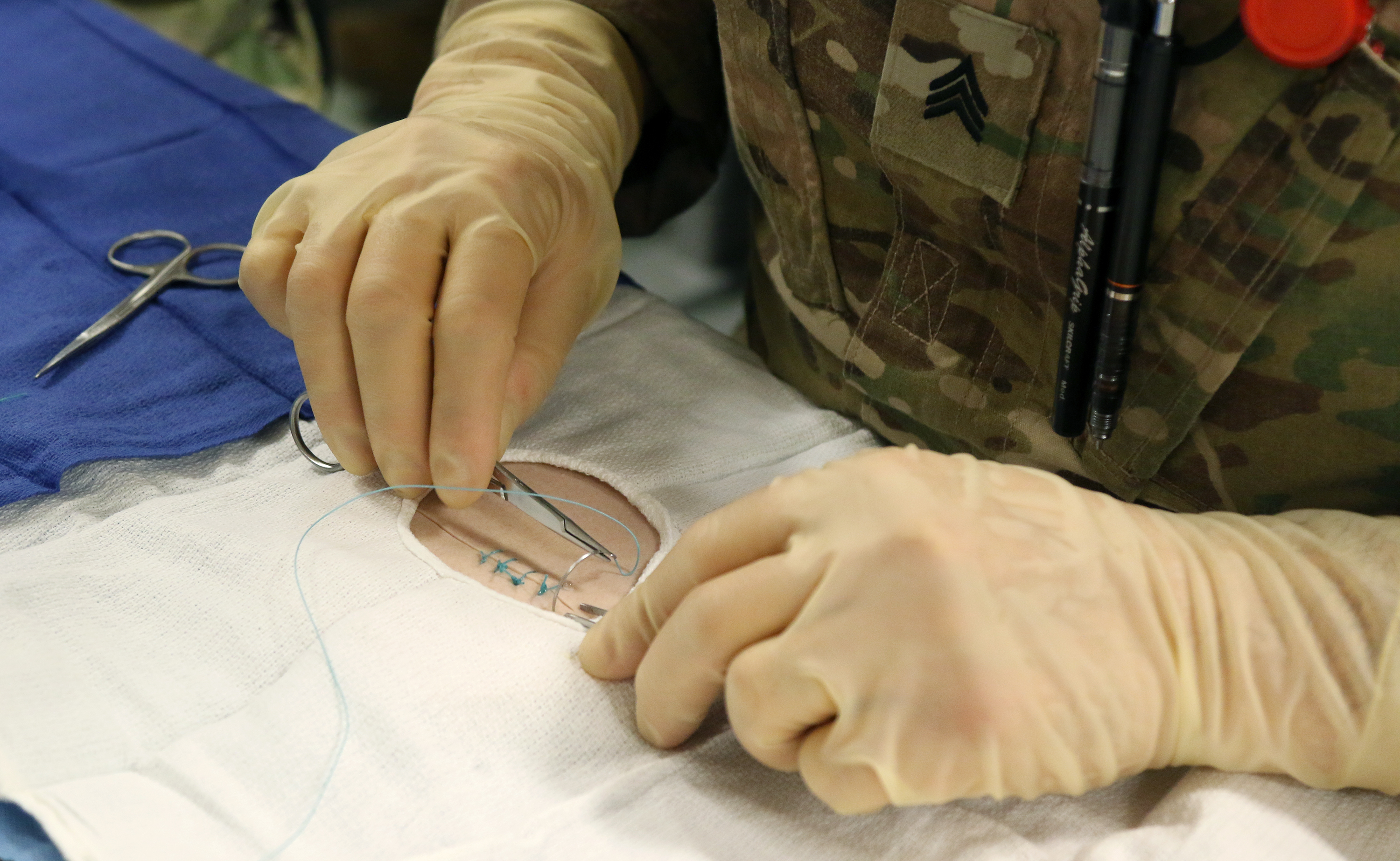 Special Operations Combat Medic Course suturing skills 